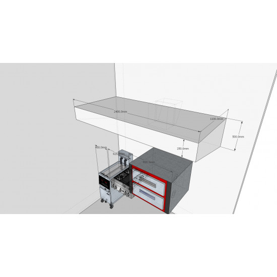 Commercial Kitchen Extraction Hood 2440mm Kit   2400mm Canopy System  1  550x550w 